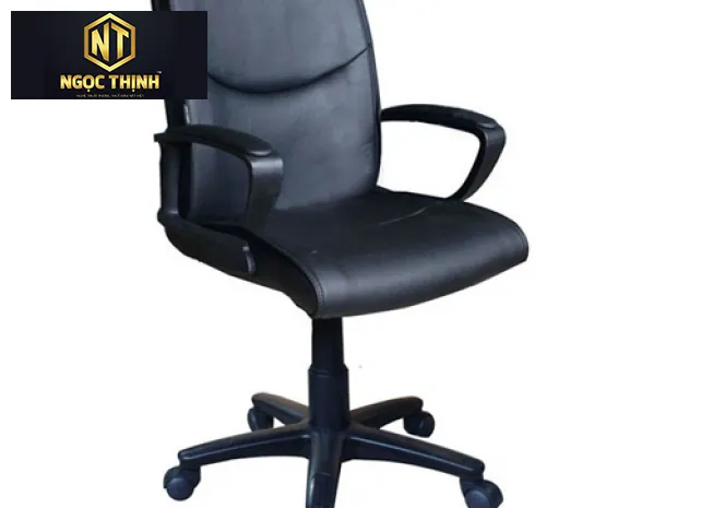 Ghế lãnh đạo lưng trung, đệm tựa bằng mút bọc PVC, da công nghiệp hoặc da thật SG606